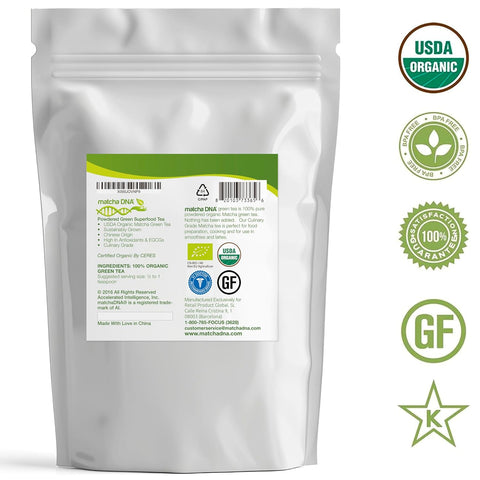 MATCHA DNA USDA Organic Matcha Green Tea Powder Culinary Grade Powdered Matcha - High in antioxidants